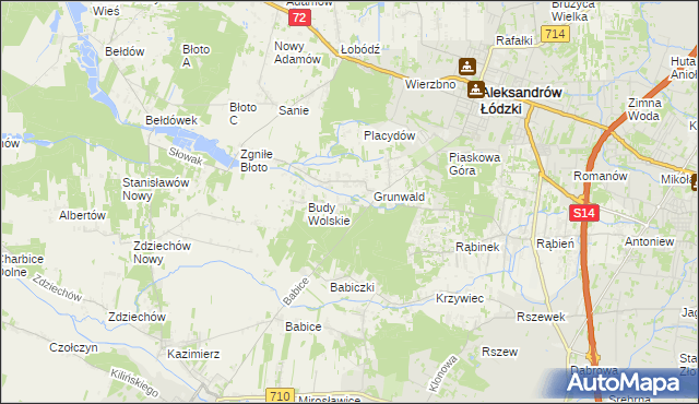 mapa Izabelin gmina Aleksandrów Łódzki, Izabelin gmina Aleksandrów Łódzki na mapie Targeo
