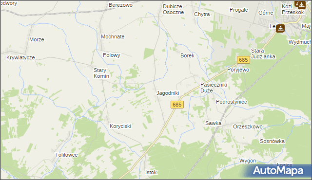 mapa Jagodniki, Jagodniki na mapie Targeo