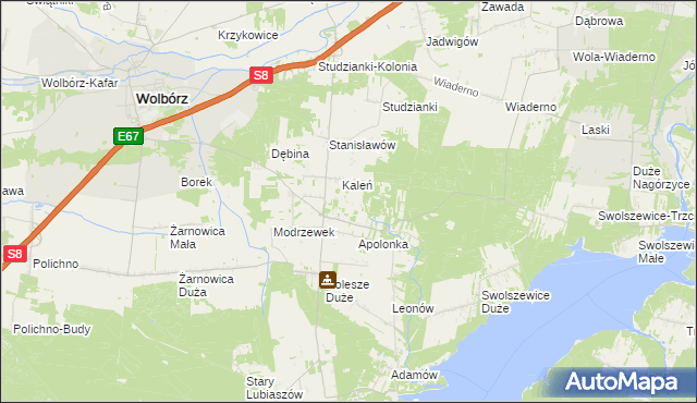 mapa Janów gmina Wolbórz, Janów gmina Wolbórz na mapie Targeo