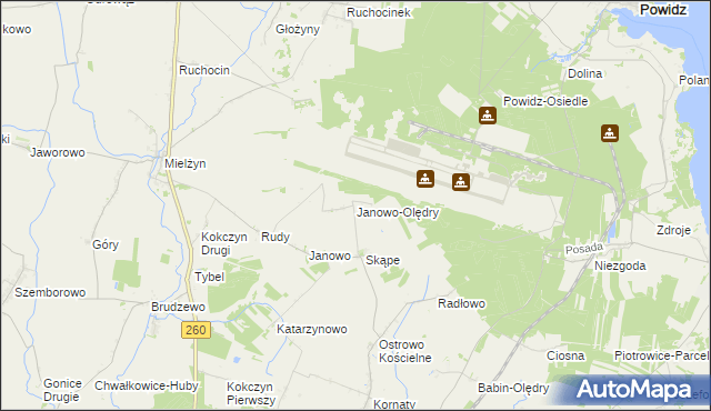 mapa Janowo-Olędry, Janowo-Olędry na mapie Targeo
