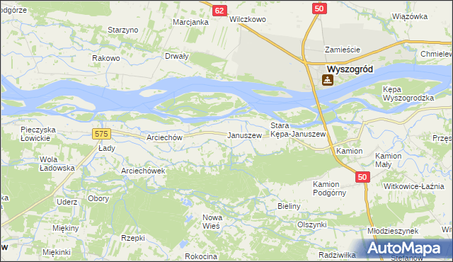 mapa Januszew, Januszew na mapie Targeo