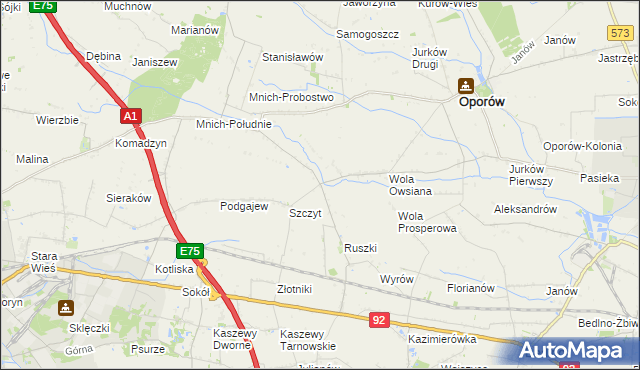 mapa Kamienna gmina Oporów, Kamienna gmina Oporów na mapie Targeo