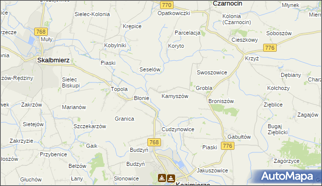 mapa Kamyszów, Kamyszów na mapie Targeo