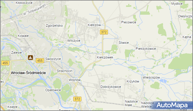 mapa Kiełczówek, Kiełczówek na mapie Targeo