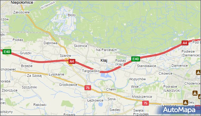 mapa Kłaj, Kłaj na mapie Targeo