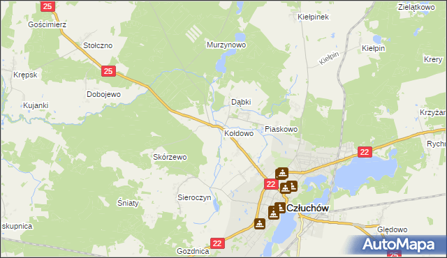 mapa Kołdowo, Kołdowo na mapie Targeo