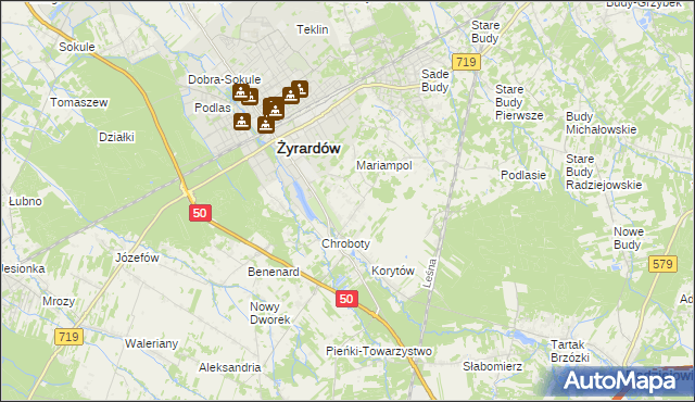 mapa Korytów A, Korytów A na mapie Targeo
