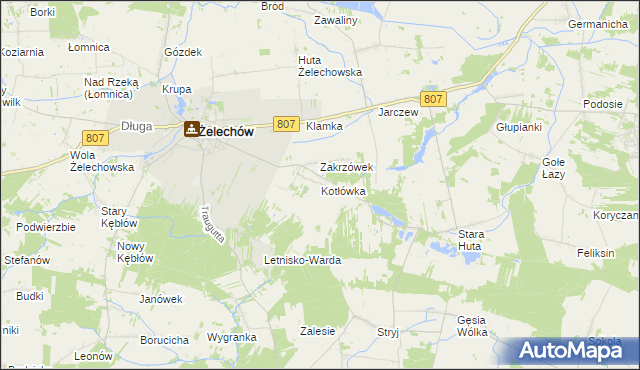 mapa Kotłówka gmina Żelechów, Kotłówka gmina Żelechów na mapie Targeo