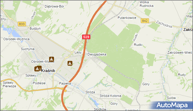 mapa Kraśnik powiat kraśnicki, Kraśnik powiat kraśnicki na mapie Targeo
