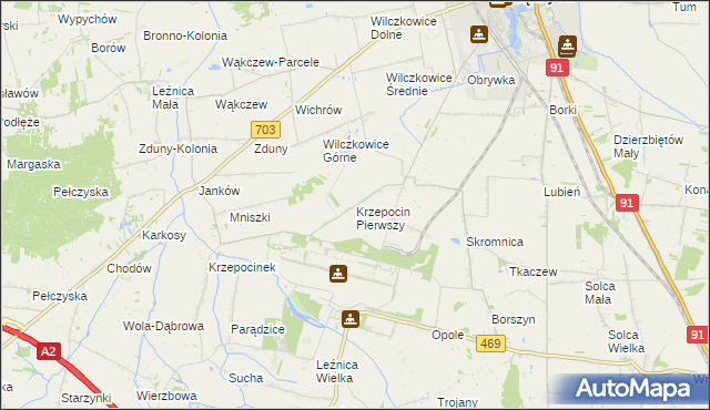 mapa Krzepocin Pierwszy, Krzepocin Pierwszy na mapie Targeo