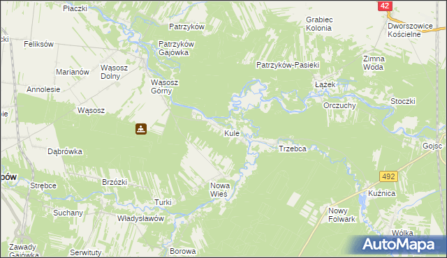 mapa Kule gmina Popów, Kule gmina Popów na mapie Targeo
