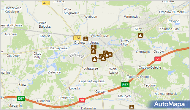 mapa Łask, Łask na mapie Targeo