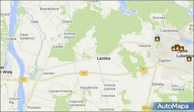mapa Łaziska powiat opolski, Łaziska powiat opolski na mapie Targeo