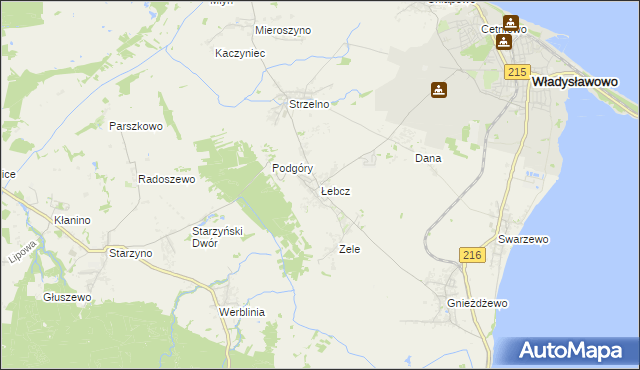 mapa Łebcz, Łebcz na mapie Targeo