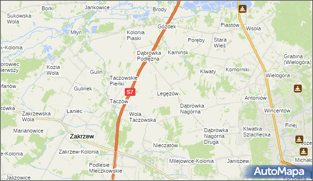 mapa Legęzów, Legęzów na mapie Targeo