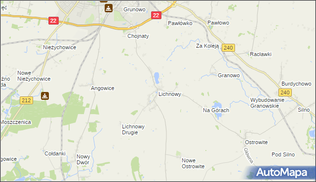 mapa Lichnowy gmina Chojnice, Lichnowy gmina Chojnice na mapie Targeo