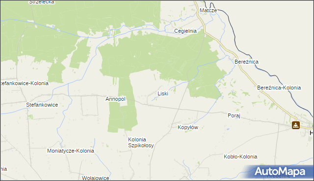 mapa Liski gmina Horodło, Liski gmina Horodło na mapie Targeo