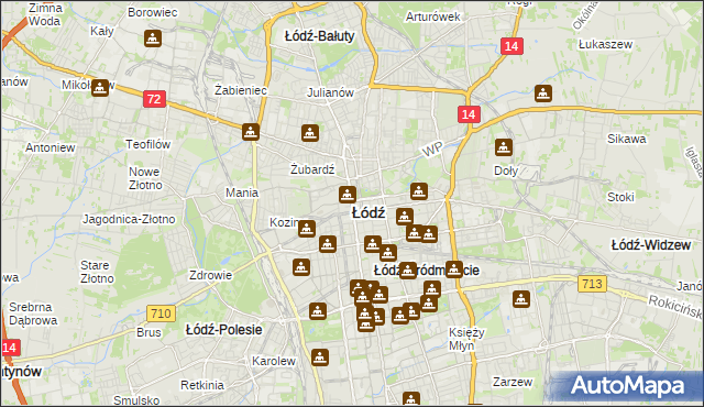 mapa Łodzi, Łódź na mapie Targeo
