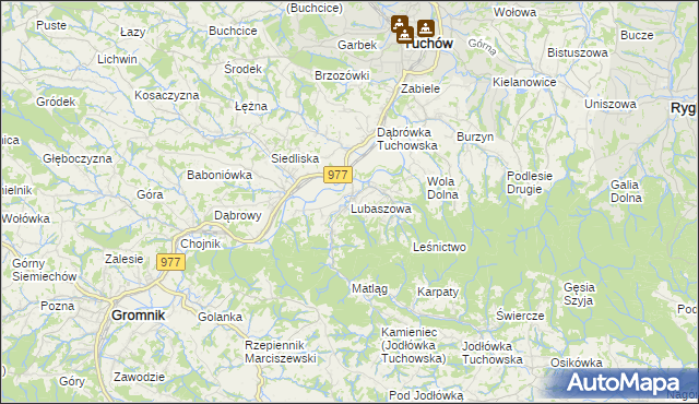 mapa Lubaszowa, Lubaszowa na mapie Targeo
