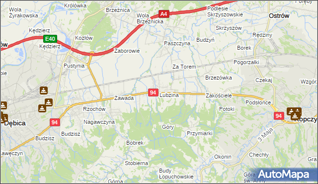 mapa Lubzina, Lubzina na mapie Targeo