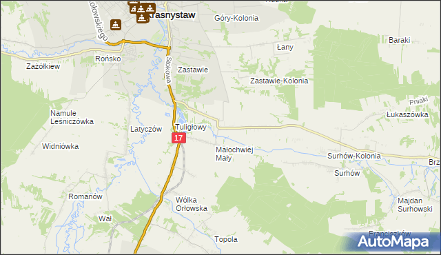 mapa Małochwiej Duży, Małochwiej Duży na mapie Targeo