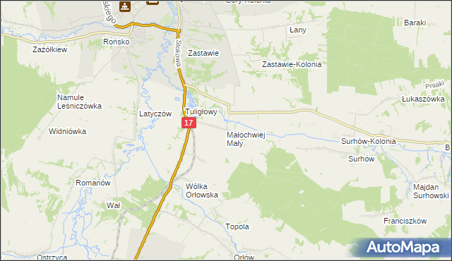 mapa Małochwiej Mały, Małochwiej Mały na mapie Targeo