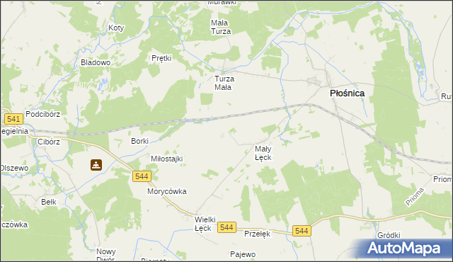 mapa Mały Łęck Osada, Mały Łęck Osada na mapie Targeo