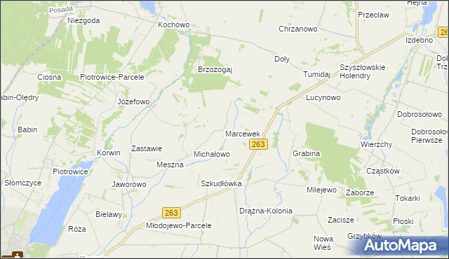 mapa Marcewek, Marcewek na mapie Targeo