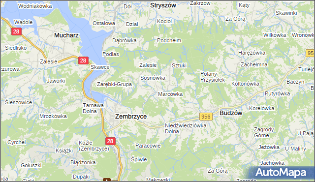 mapa Marcówka, Marcówka na mapie Targeo