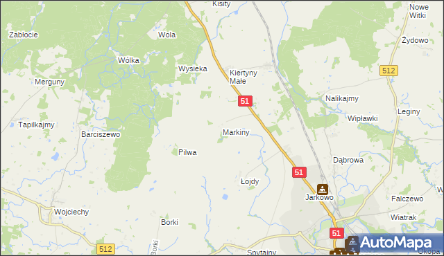 mapa Markiny, Markiny na mapie Targeo