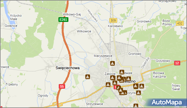 mapa Maryszewice, Maryszewice na mapie Targeo