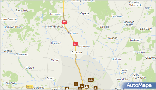 mapa Mchówko, Mchówko na mapie Targeo