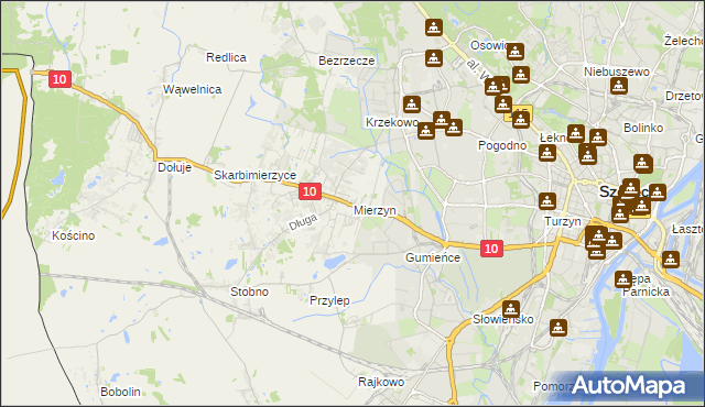 mapa Mierzyn gmina Dobra (Szczecińska), Mierzyn gmina Dobra (Szczecińska) na mapie Targeo