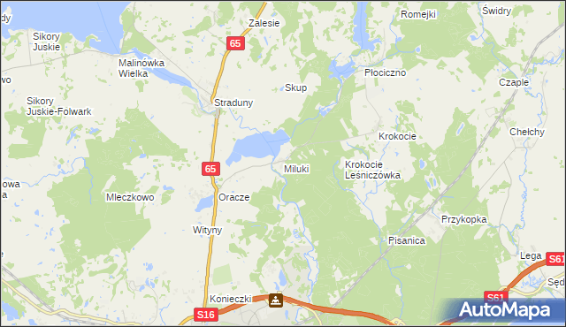 mapa Miluki, Miluki na mapie Targeo
