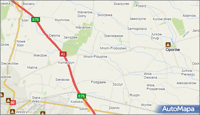 mapa Mnich-Ośrodek, Mnich-Ośrodek na mapie Targeo