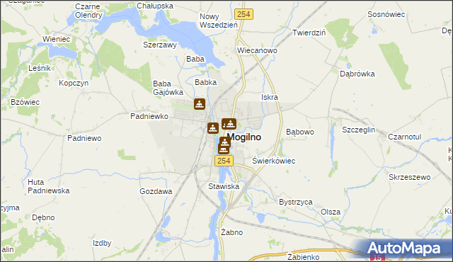 mapa Mogilno, Mogilno na mapie Targeo