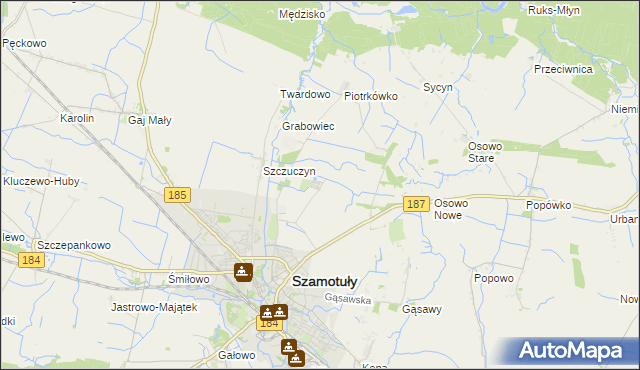 mapa Mutowo, Mutowo na mapie Targeo