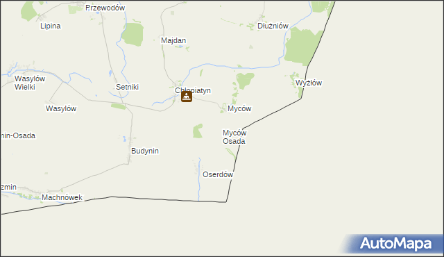 mapa Myców Osada, Myców Osada na mapie Targeo