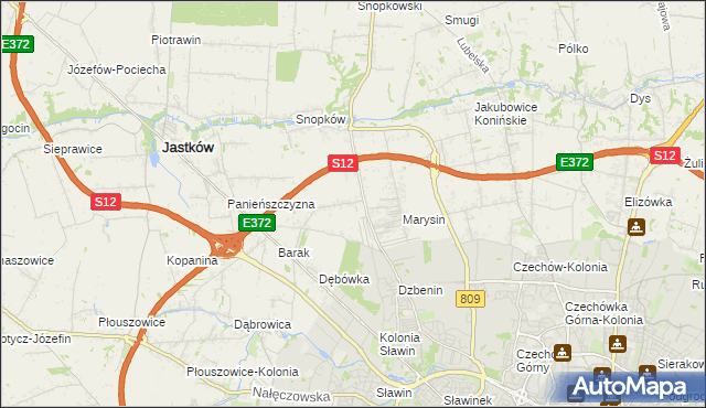 mapa Natalin gmina Jastków, Natalin gmina Jastków na mapie Targeo