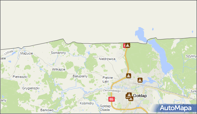 mapa Niedrzwica, Niedrzwica na mapie Targeo