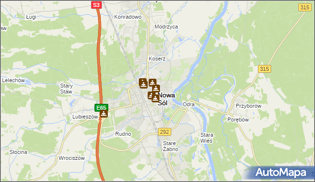 mapa Nowa Sól, Nowa Sól na mapie Targeo