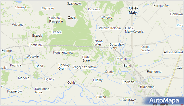 mapa Nowe Budki, Nowe Budki na mapie Targeo