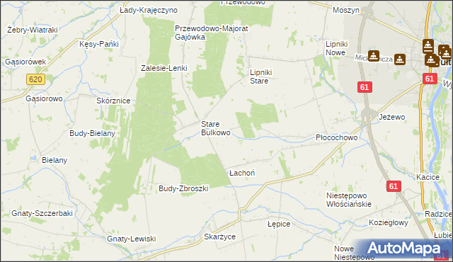 mapa Nowe Bulkowo, Nowe Bulkowo na mapie Targeo