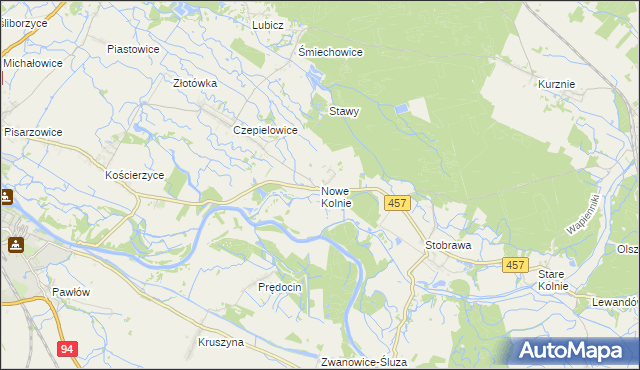 mapa Nowe Kolnie, Nowe Kolnie na mapie Targeo