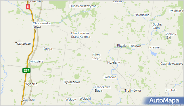 mapa Nowe Stojło, Nowe Stojło na mapie Targeo