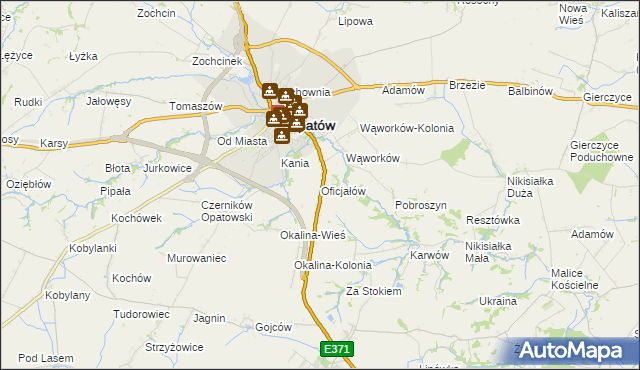 mapa Oficjałów, Oficjałów na mapie Targeo