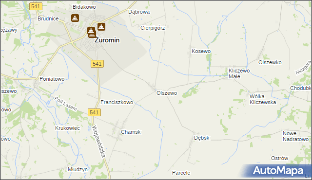 mapa Olszewo gmina Żuromin, Olszewo gmina Żuromin na mapie Targeo