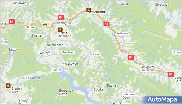 mapa Orelec, Orelec na mapie Targeo