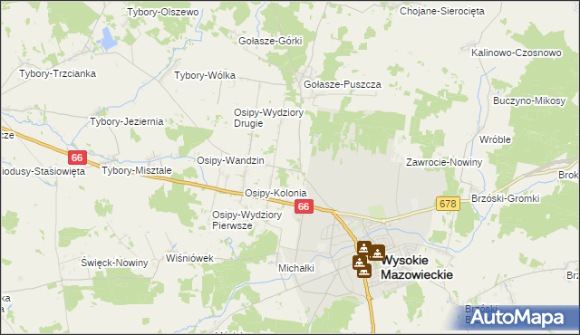 mapa Osipy-Lepertowizna, Osipy-Lepertowizna na mapie Targeo