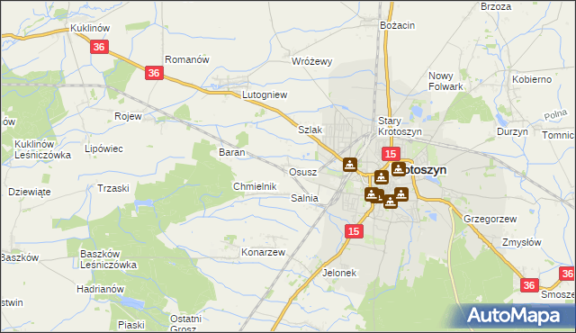 mapa Osusz, Osusz na mapie Targeo